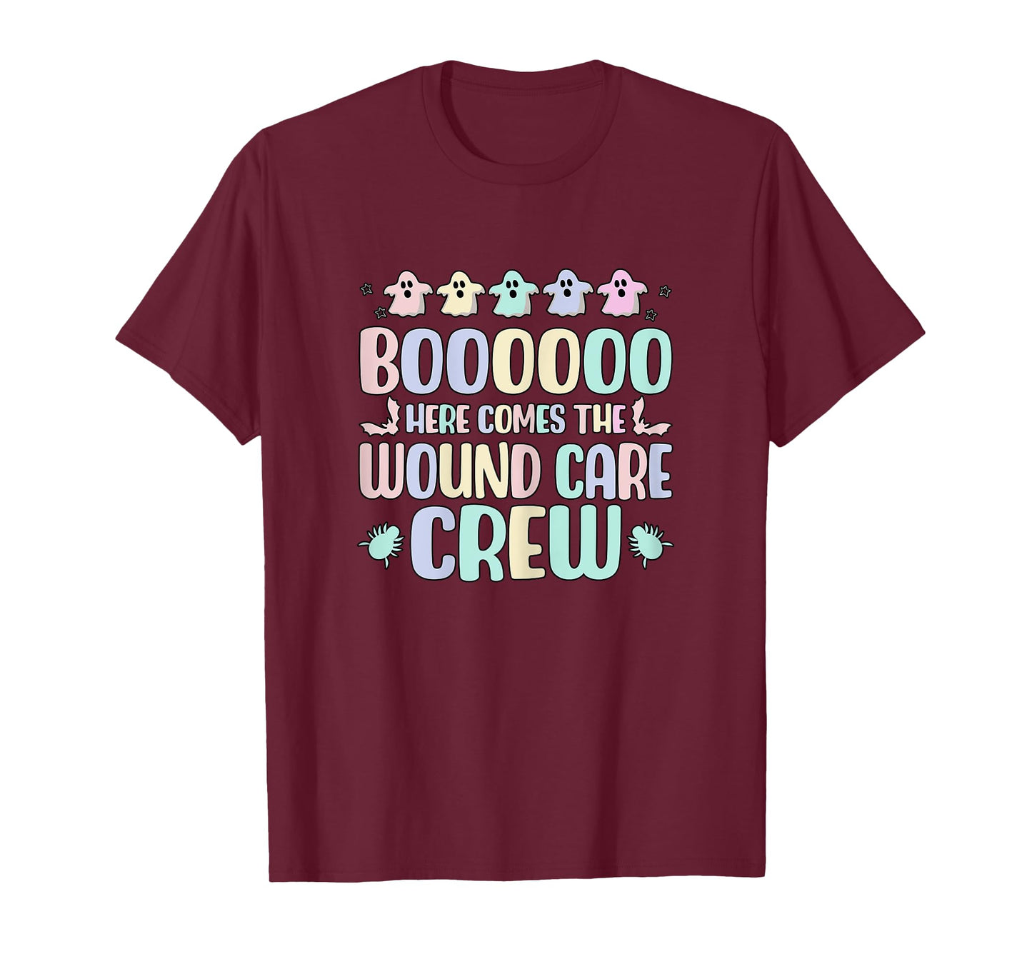 Wound Care Crew, Women Wound Nurse Halloween Ghost T-Shirt
