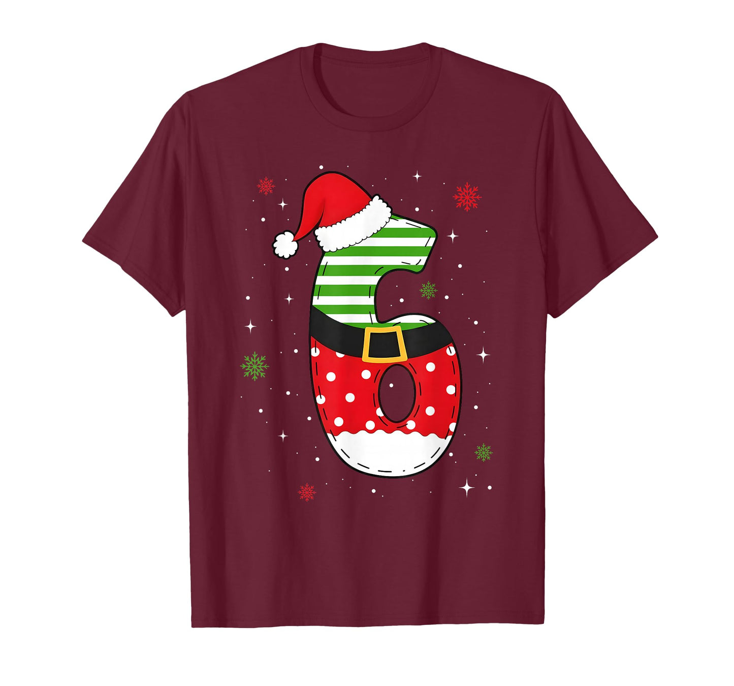 Six Seven Matching 67 Christmas Santa Hat Meme Gen Alpha Z T-Shirt