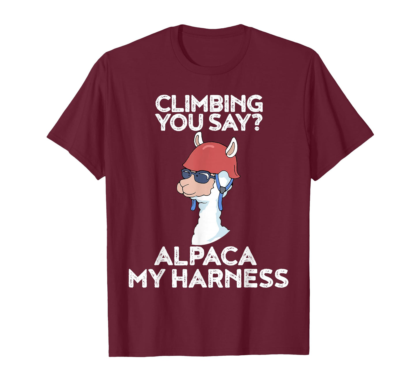 Funny Climbing Shirt Cute Alpaca Rock Climber Tee T-Shirt