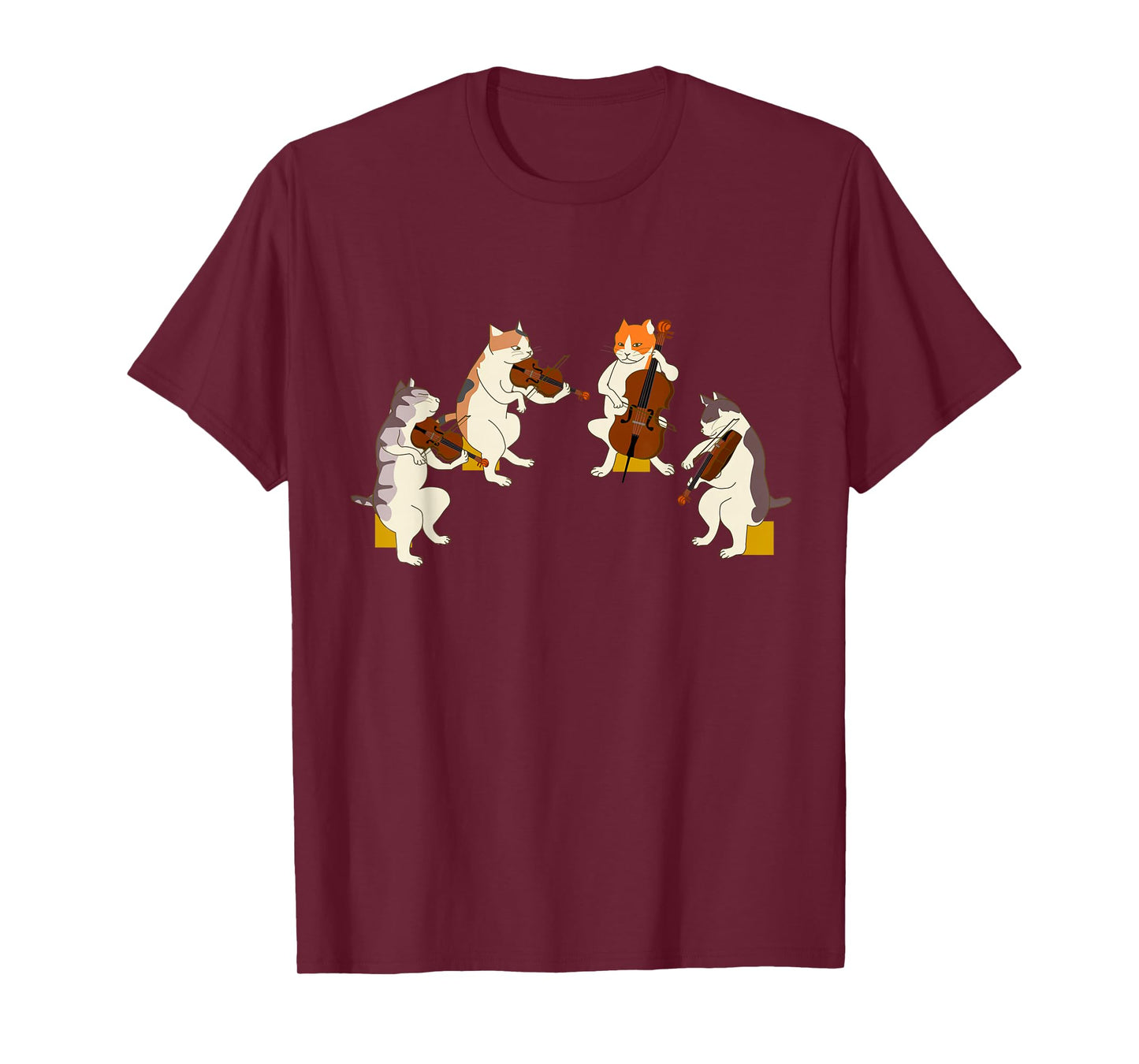 Fun Cats Playing Violin Cello Gift Music Cat Lover T-Shirt