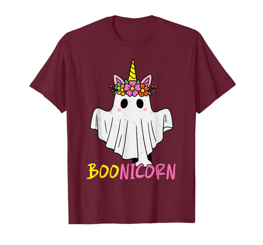 Boonicorn Ghost Unicorn Magical Spooky Halloween Girl Womens T-Shirt