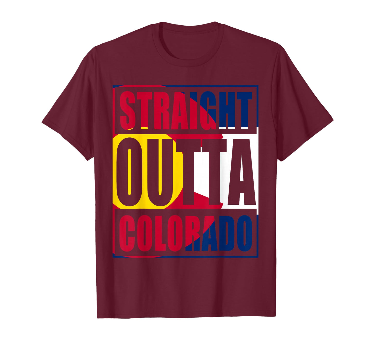 Straight Outta Colorful Colorado Flag T-Shirt
