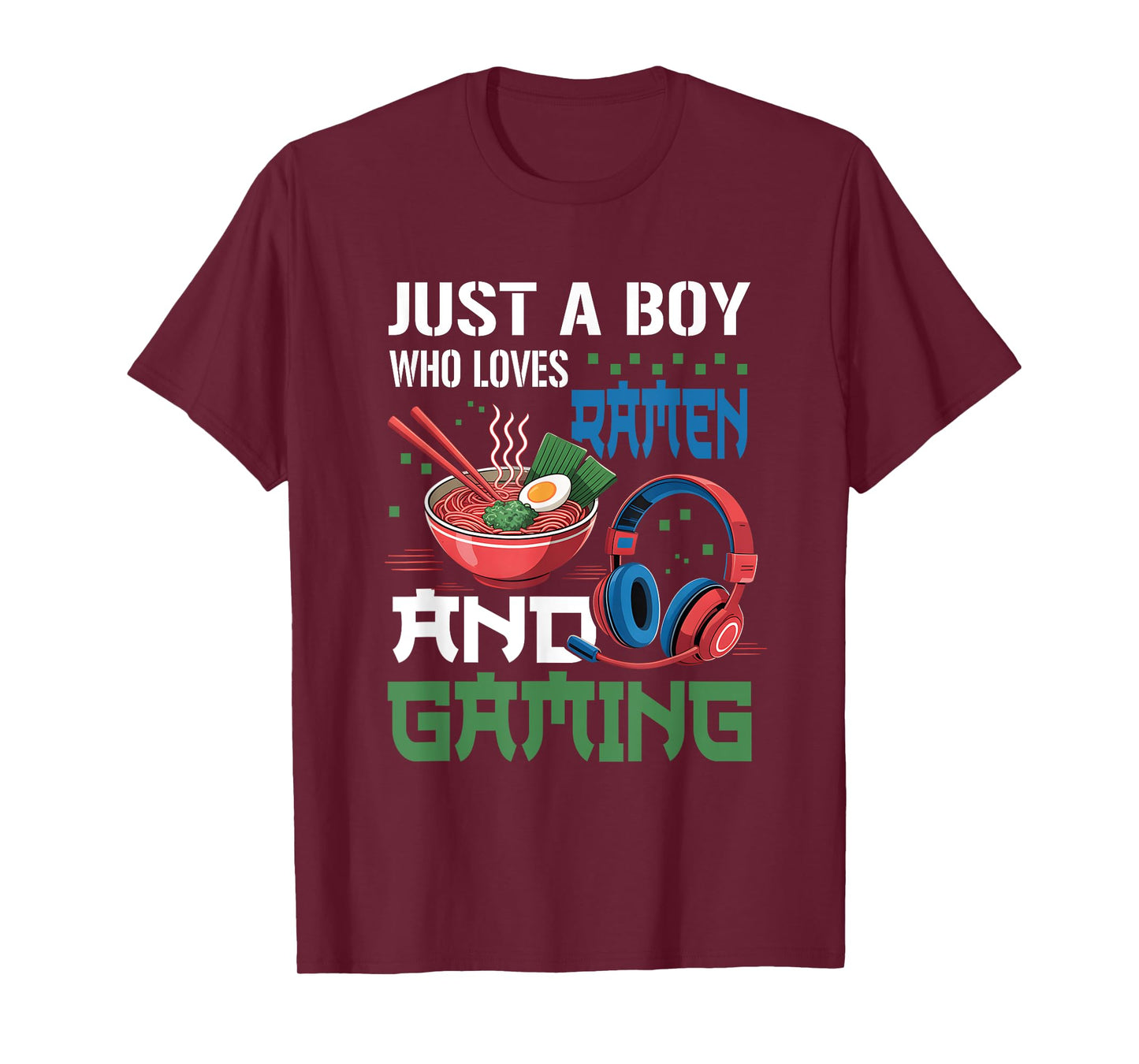 Just A Boy Who Loves Ramen and Gaming Anime Video Game T-Shirt