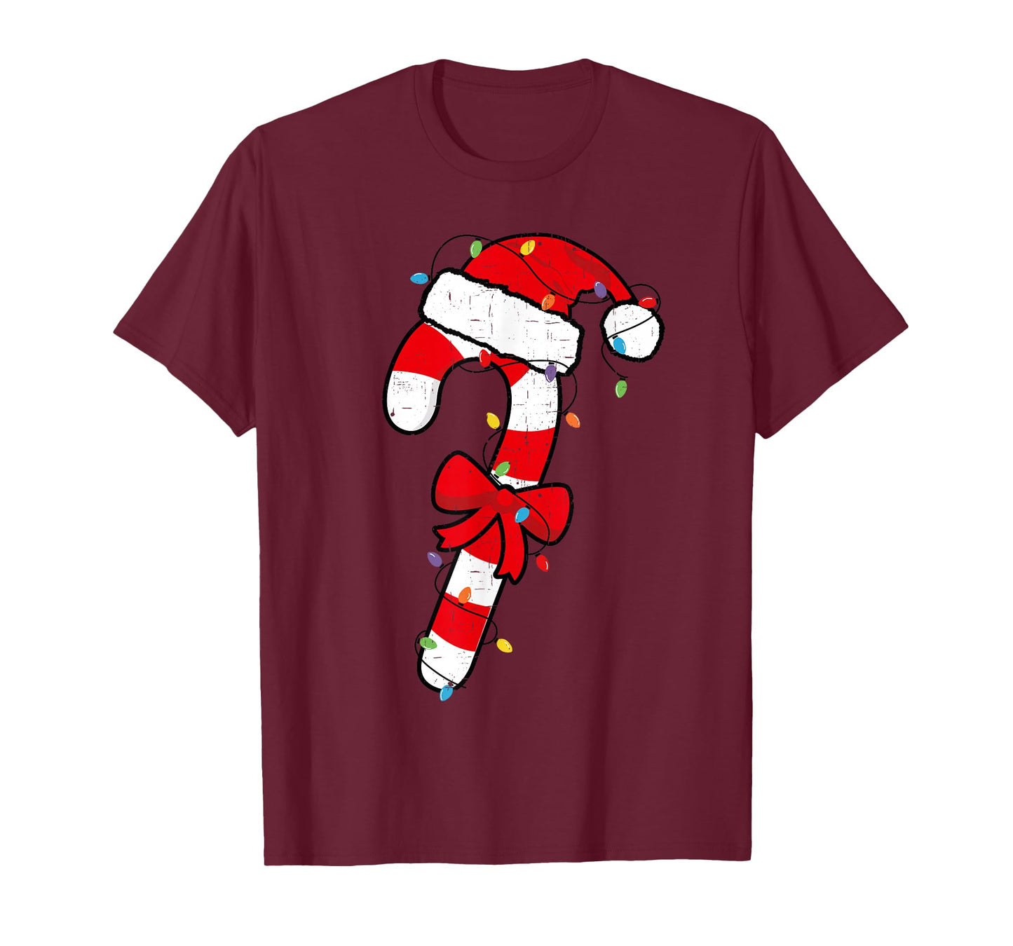 Christmas Candy Cane Santa Xmas Kids Toddler Youth Women Men T-Shirt