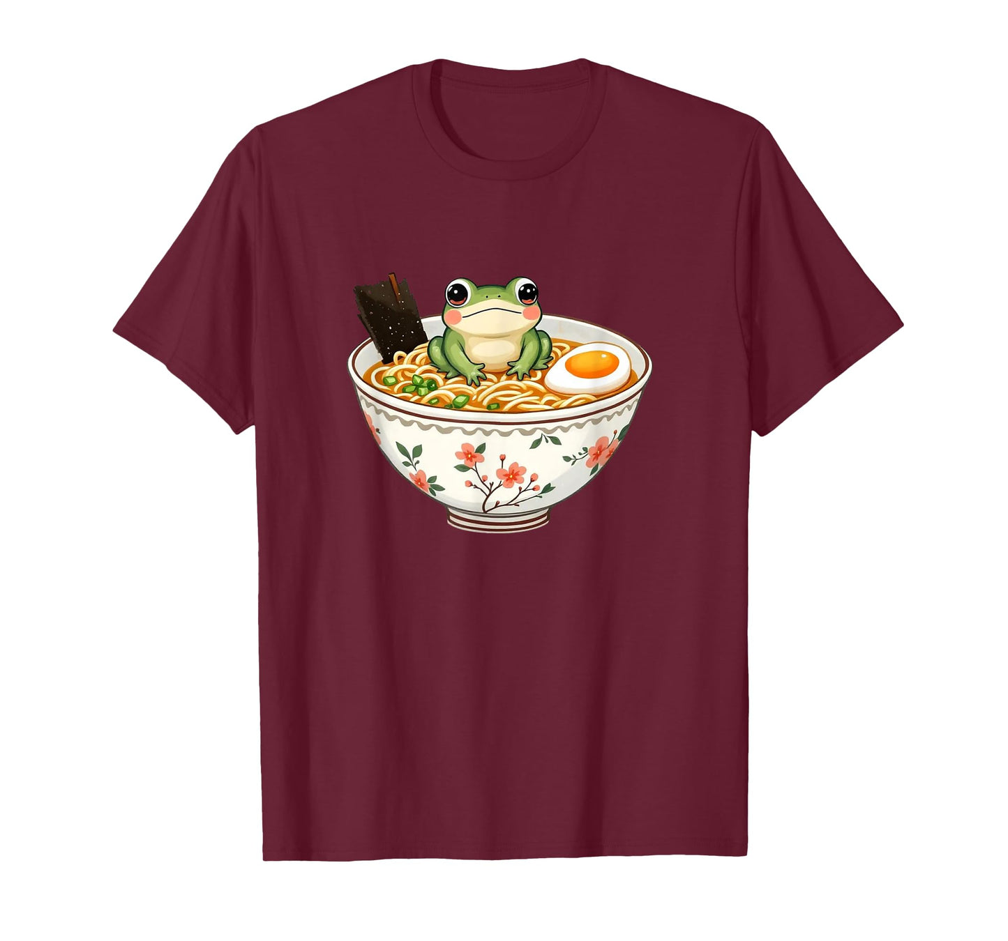 Cute Kawaii Frog In A Ramen Bowl Anime Lover Men Women Kids T-Shirt