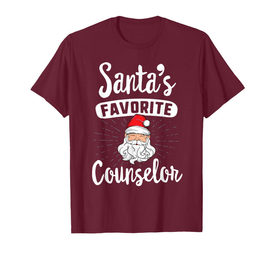 Santa's Favorite Counselor Counseling Matching Christmas T-Shirt