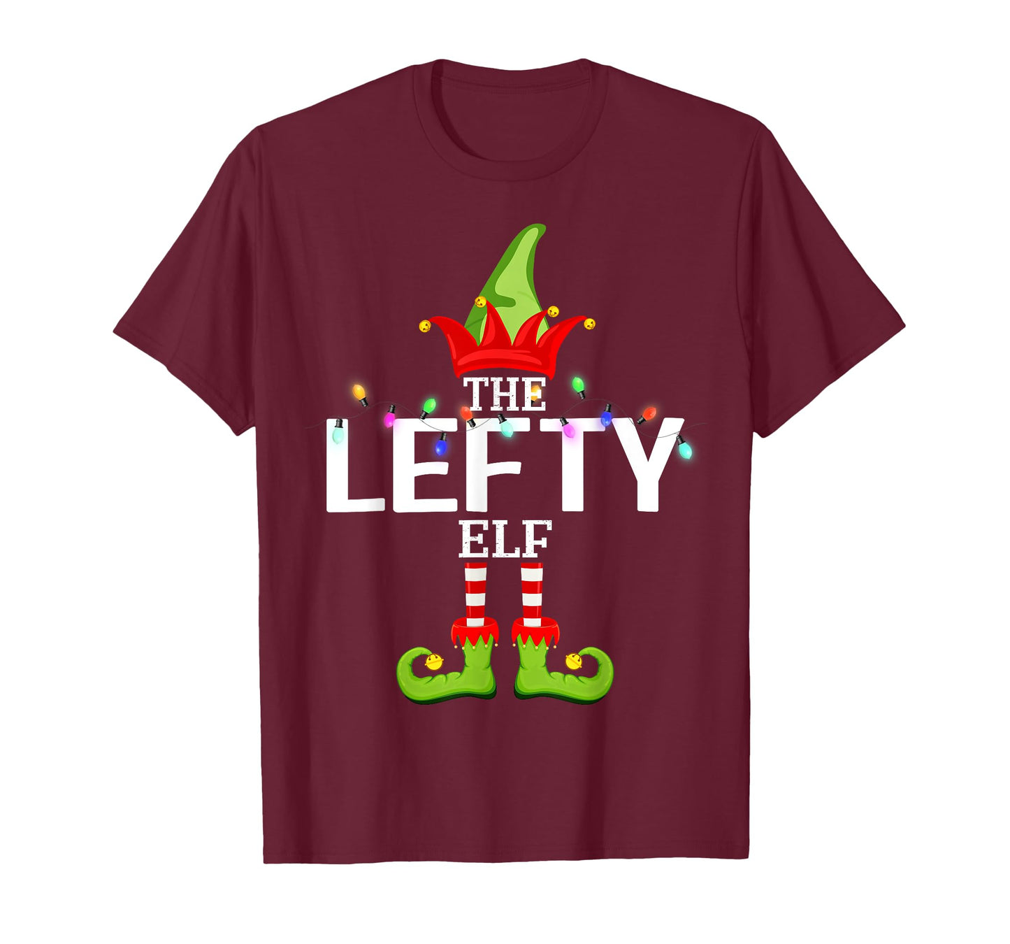 The Lefty Elf Christmas Matching Pajamas T-Shirt
