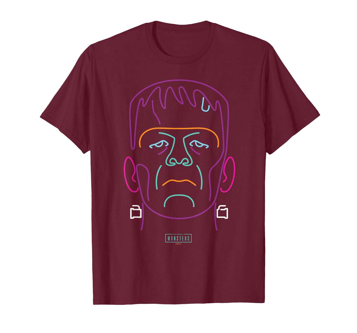 Universal Monsters Neon Frankenstein Portrait T-Shirt