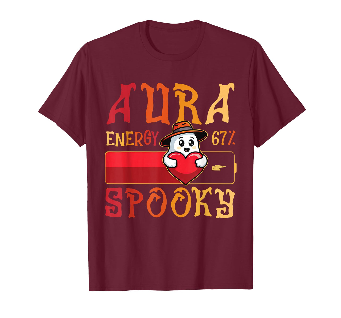 Aura Energy 67 Spooky Ghost Halloween 6 7 Meme Rizzler Sigma T-Shirt
