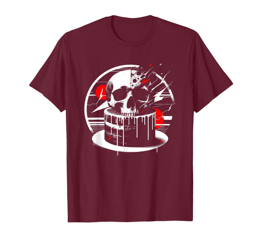 Skull Cake - Creepy Skeleton Monster Halloween Lover T-Shirt