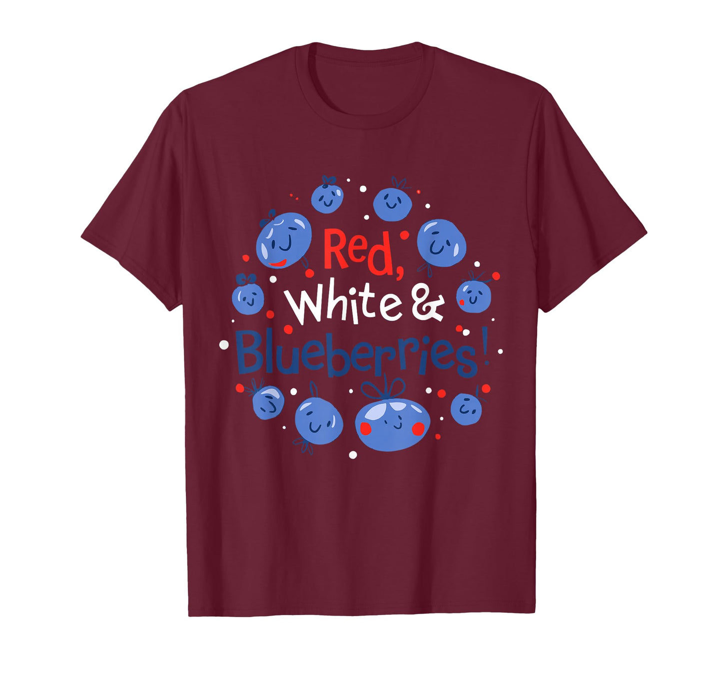 Funny Vintage Red, White and Blueberries Patriot T-Shirt
