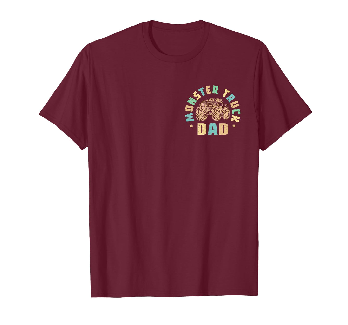 Retro In My Monster Truck Dad Era Monster Truck Dad 2 Sided T-Shirt