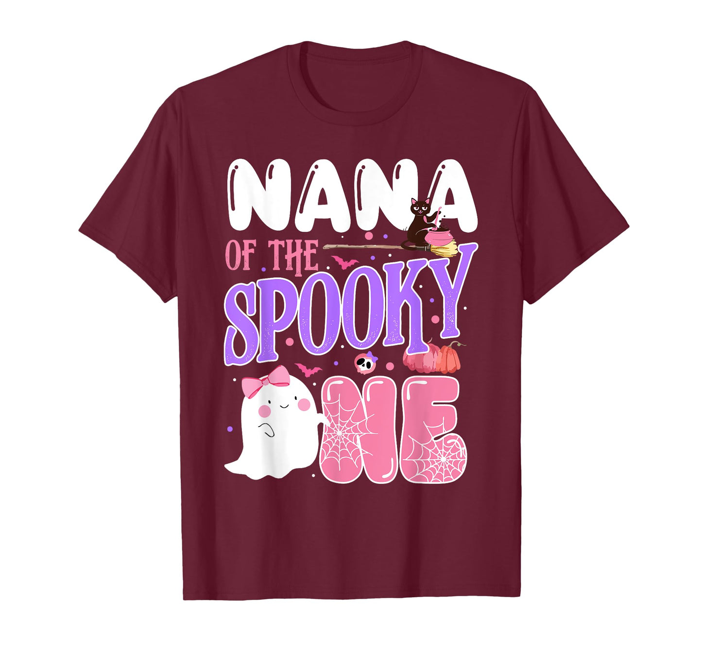 Nana Of The Spooky One 1st Birthday Halloween Pink Ghost T-Shirt