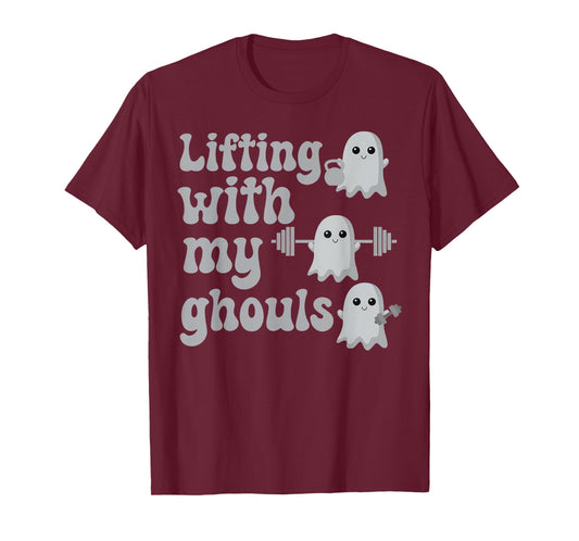 Lifting With My Ghouls Halloween Gym Workout Weightlifting T-Shirt