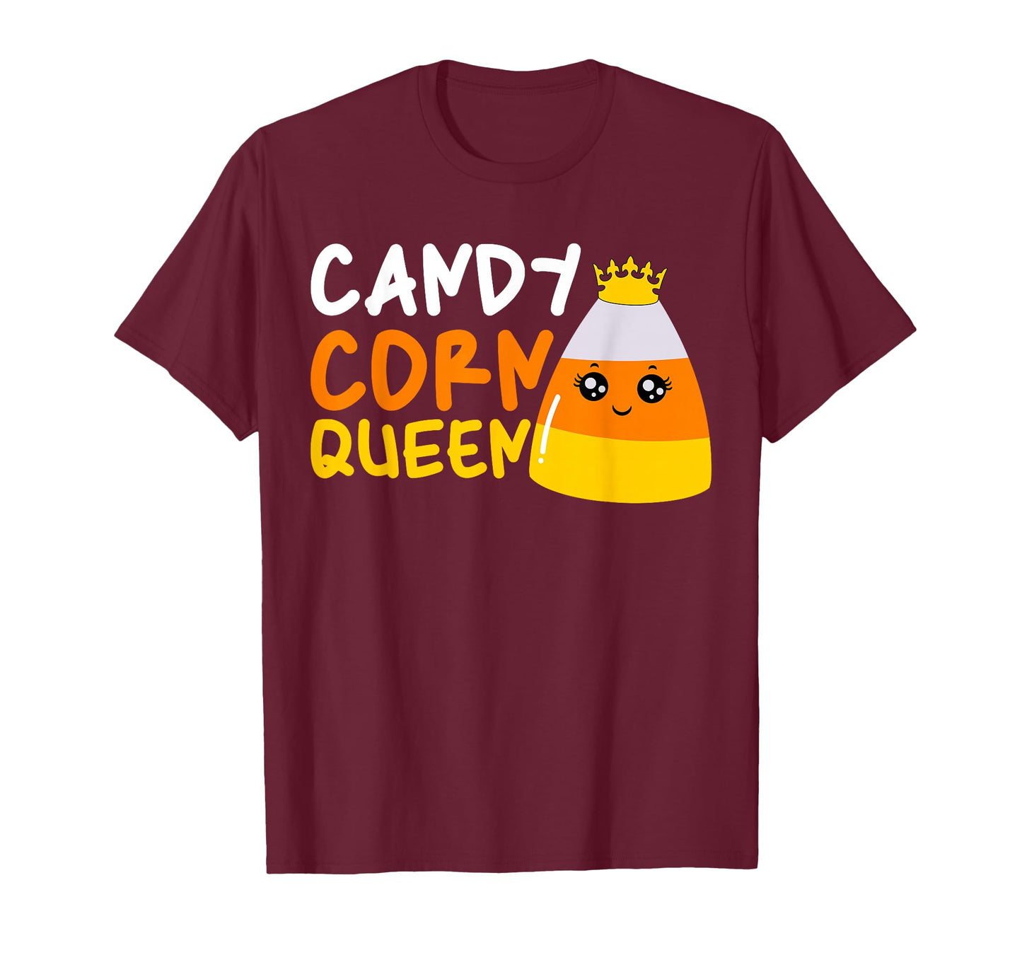 Candy Corn Queen Costume Halloween Cute Kawaii Crown Girls T-Shirt