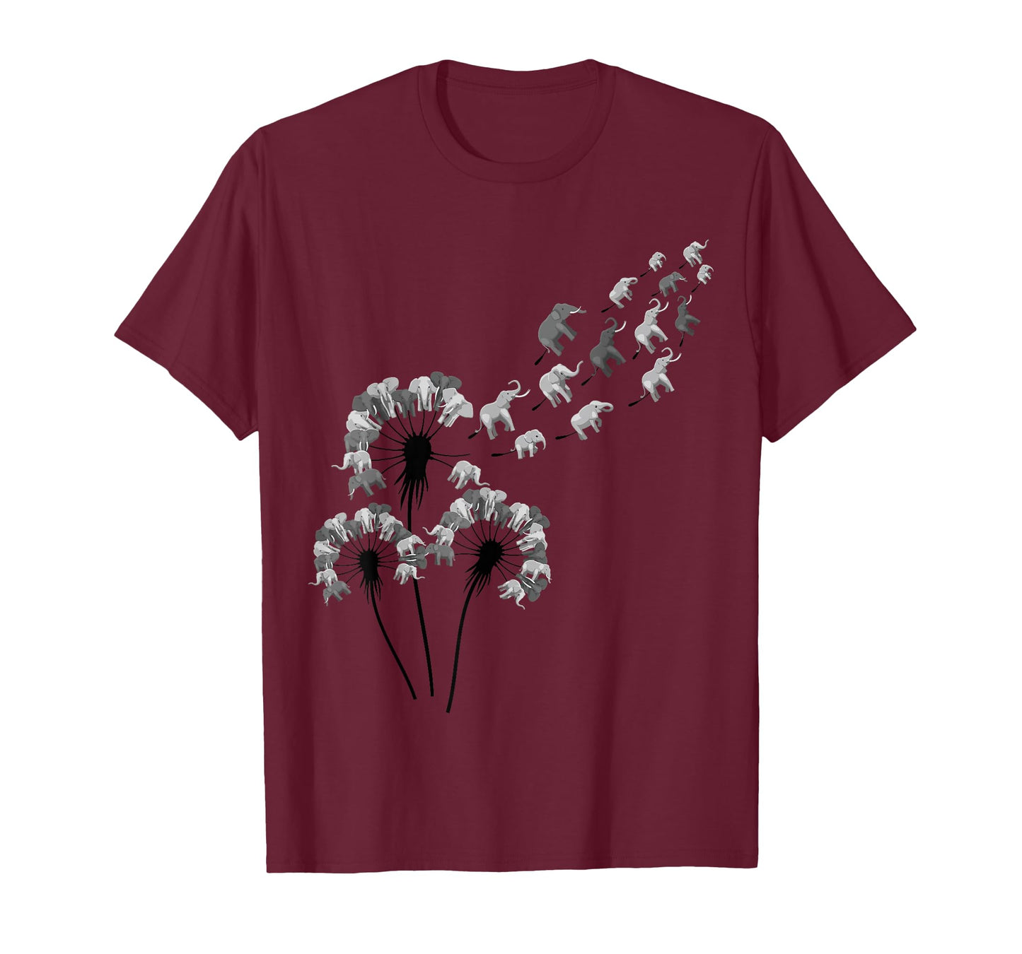 Dandelion Elephants Shirt for Elephant Lover Womens Elephant T-Shirt