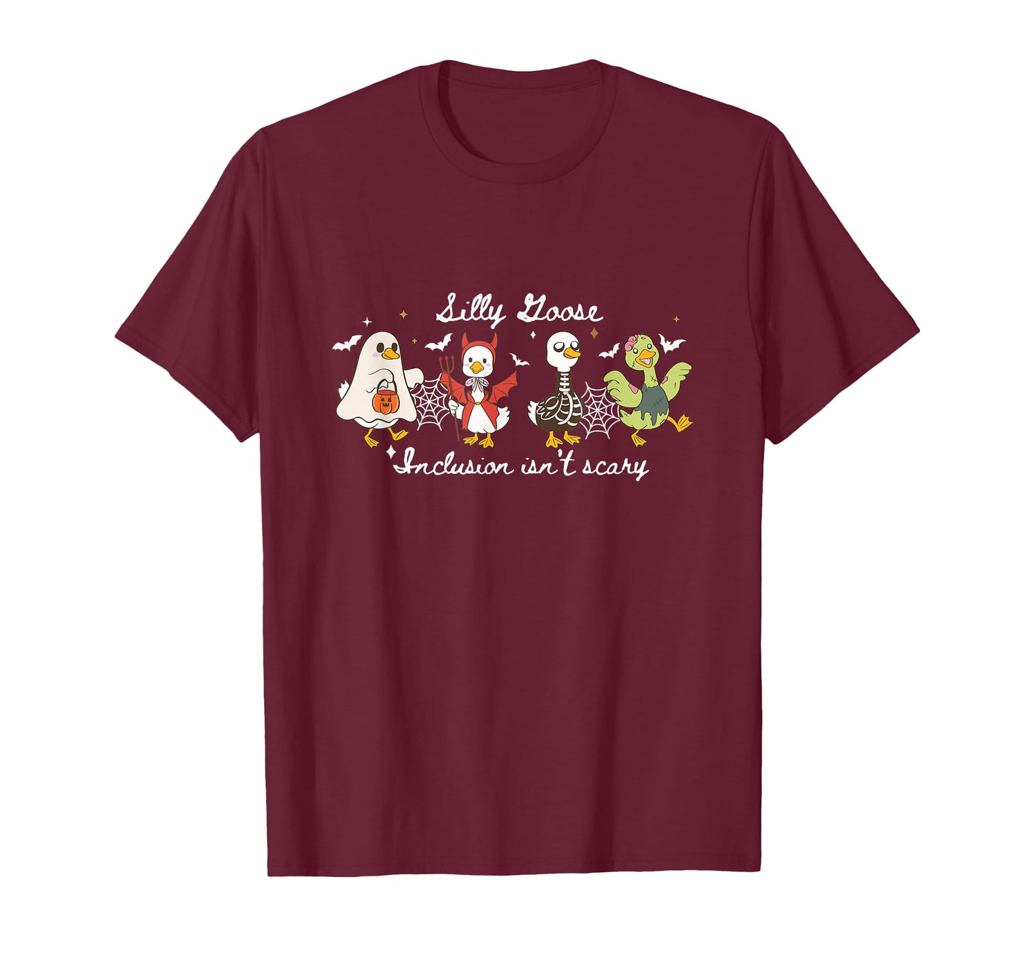 Silly Goose Inclusion Isn't Scary Halloween Goose Witch T-Shirt