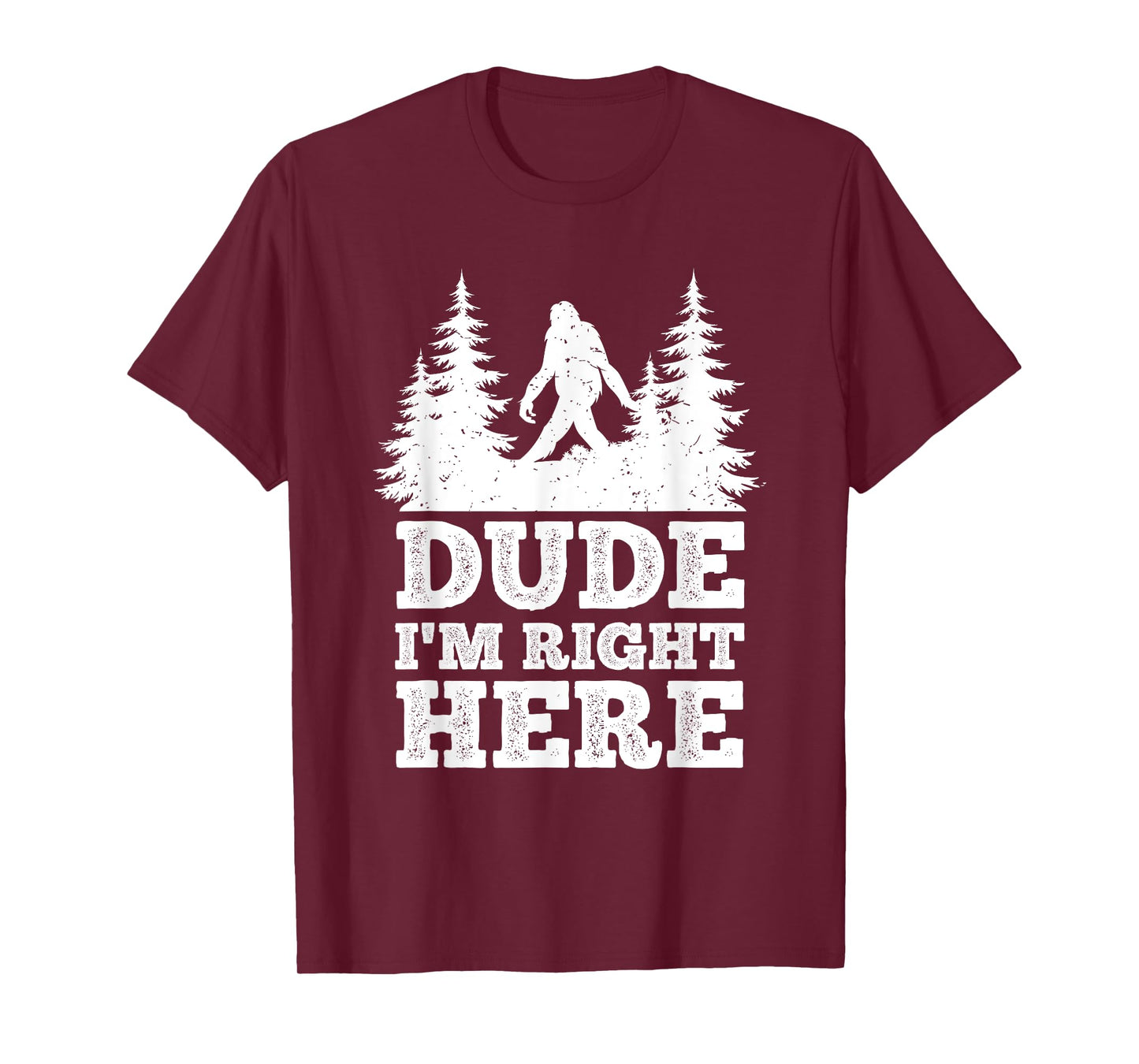 Dude I'm Right Here Bigfoot T Shirt Bigfoot Sasquatch Shirt T-Shirt