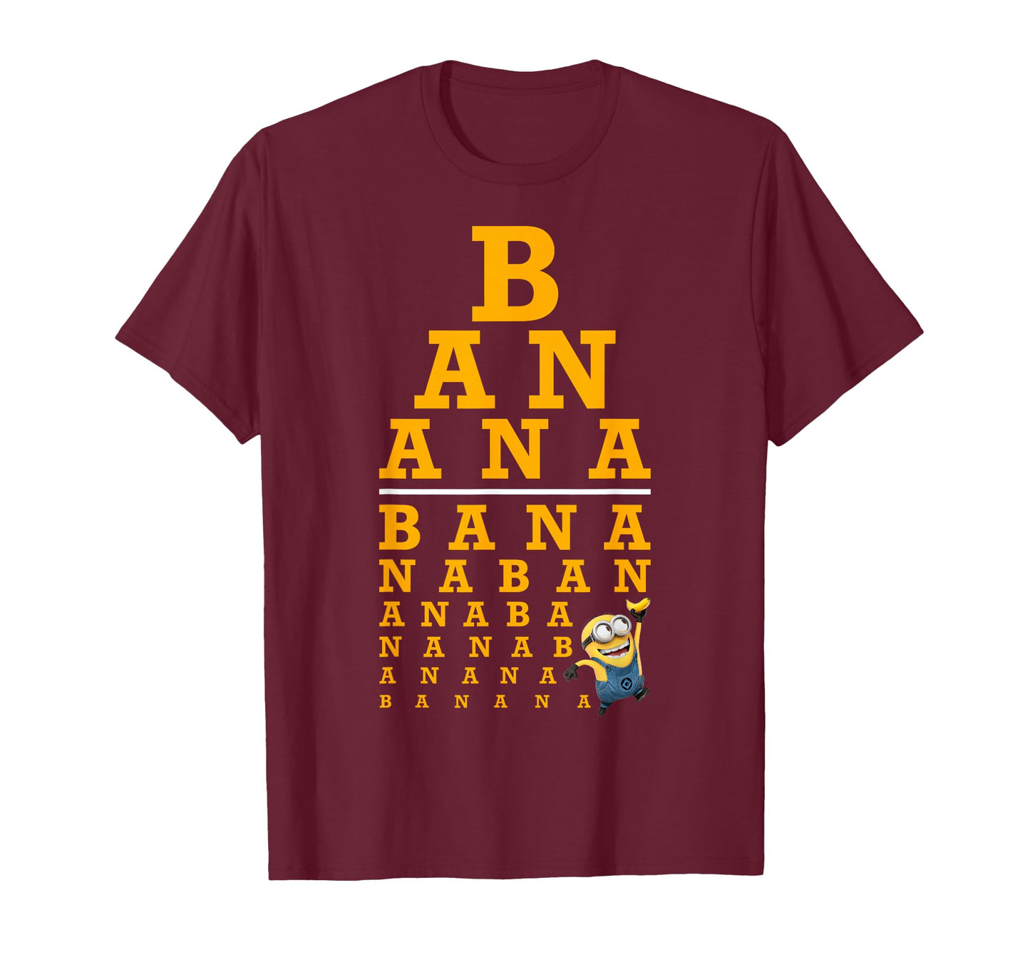 Despicable Me Minions Banana Text Stack T-Shirt
