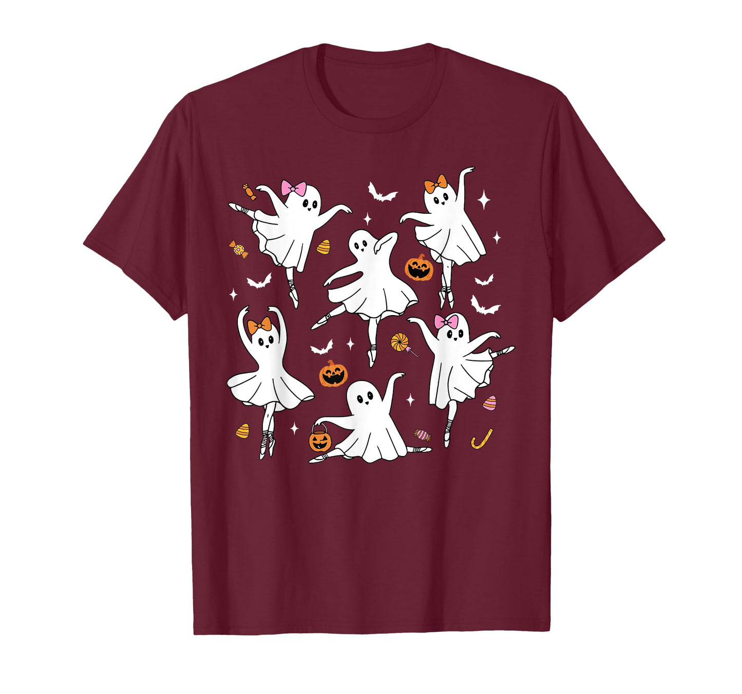 Ghost Ballet Dancer Halloween Dance Teacher T-Shirt
