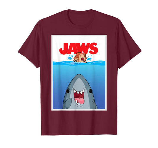 Jaws 50th Anniversary Poster Cartoon Style Front & Back T-Shirt