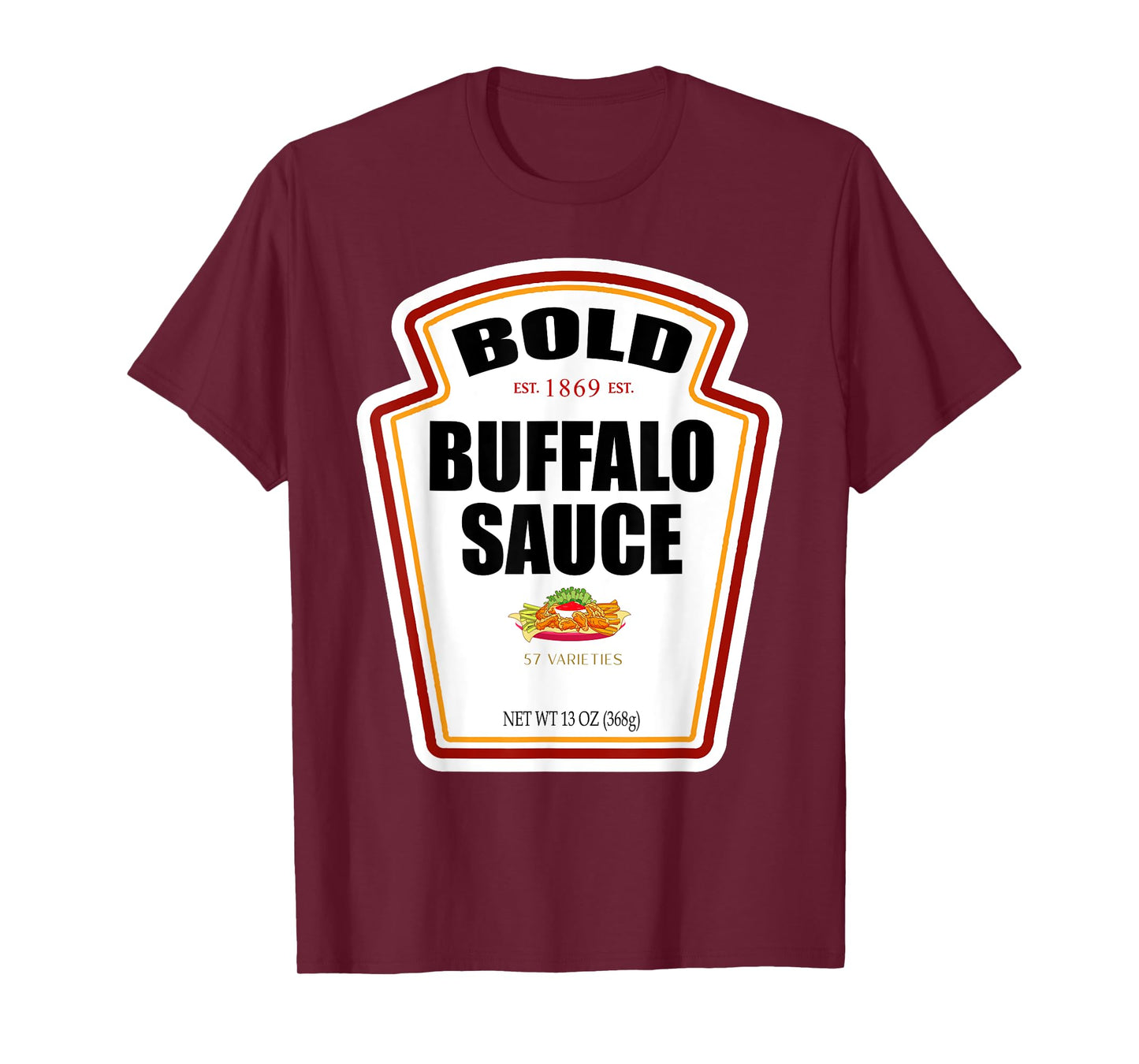 Bold Buffalo Sauce Bottle Label Funny Halloween Costume T-Shirt