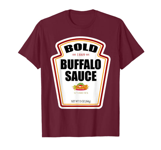 Bold Buffalo Sauce Bottle Label Funny Halloween Costume T-Shirt