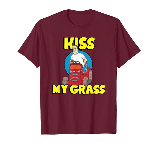 King of the Hill Hank Kiss My Grass Riding Mower Cartoon T-Shirt