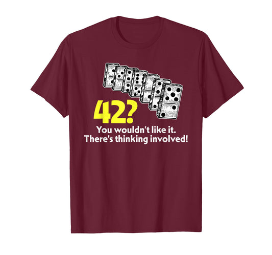 Funny Dominoes Game 42 Forty Two Domino Player T-Shirt