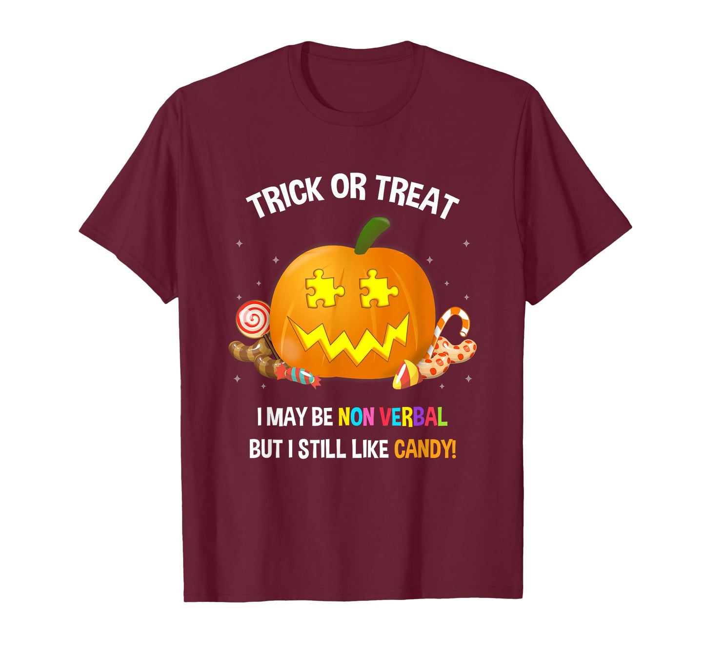 Halloween Non Verbal Autism Trick Or Treat T-Shirt T-Shirt