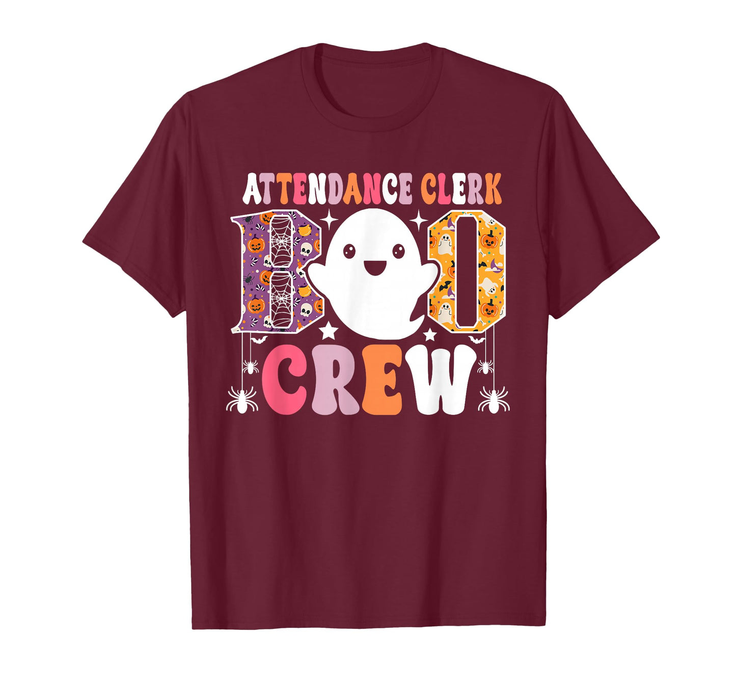 Attendance Clerk Boo Crew Funny Ghost Halloween Costume T-Shirt