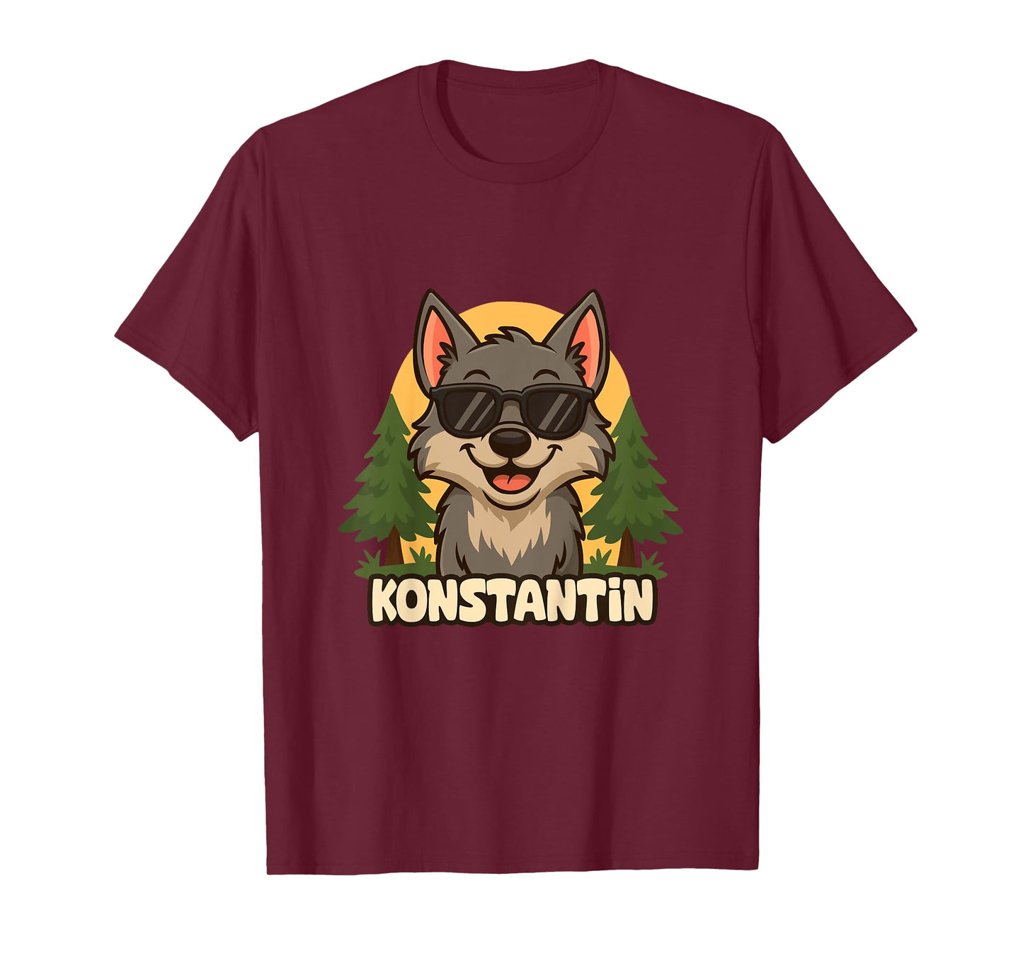 Kids Konstantin - Wolf Themed Design with Name for Boys T-Shirt