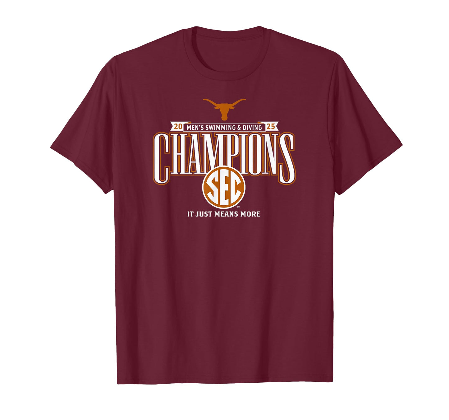 Texas Longhorns Men's Swimming & Diving SEC Champs 2025 T-Shirt