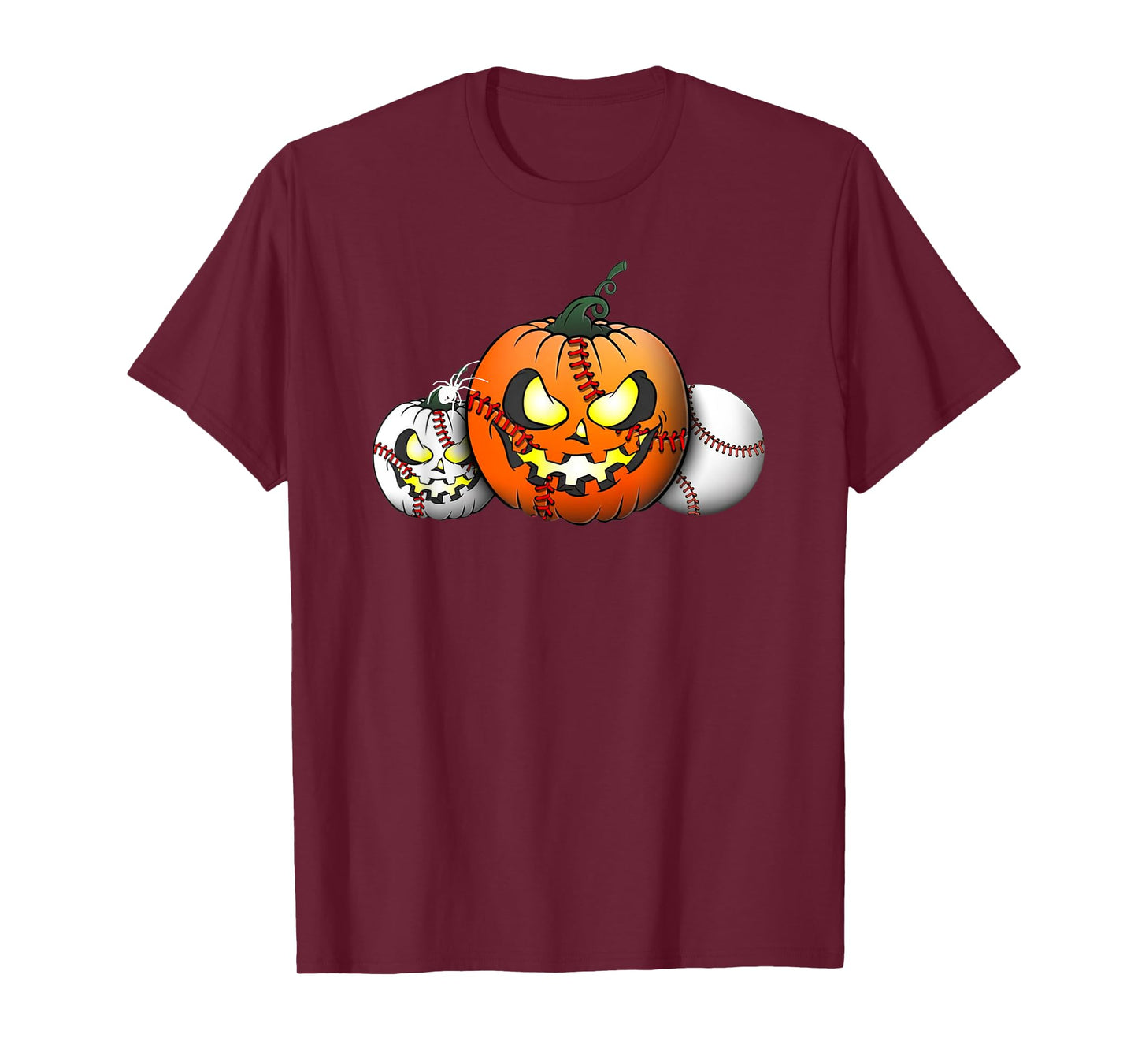 Horror Pumpkin Baseball Halloween Baseball Boys Youth Men T-Shirt