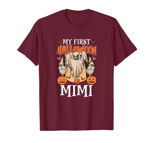 My First Halloween As Mimi Funny Halloween Ghost Costume T-Shirt
