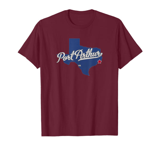 Port Arthur Texas TX Map T-Shirt