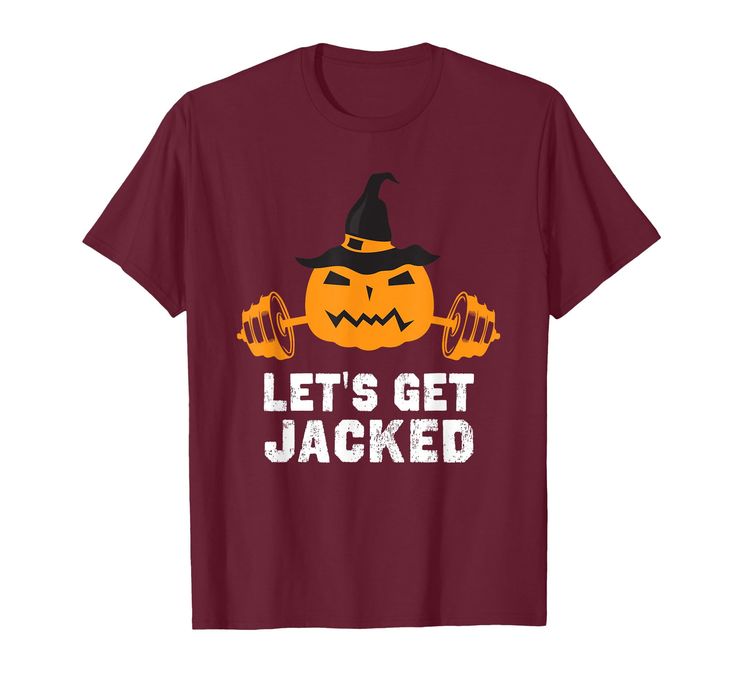 Let’s Get Jacked Gym Weightlifting Halloween Pumpkin T-Shirt