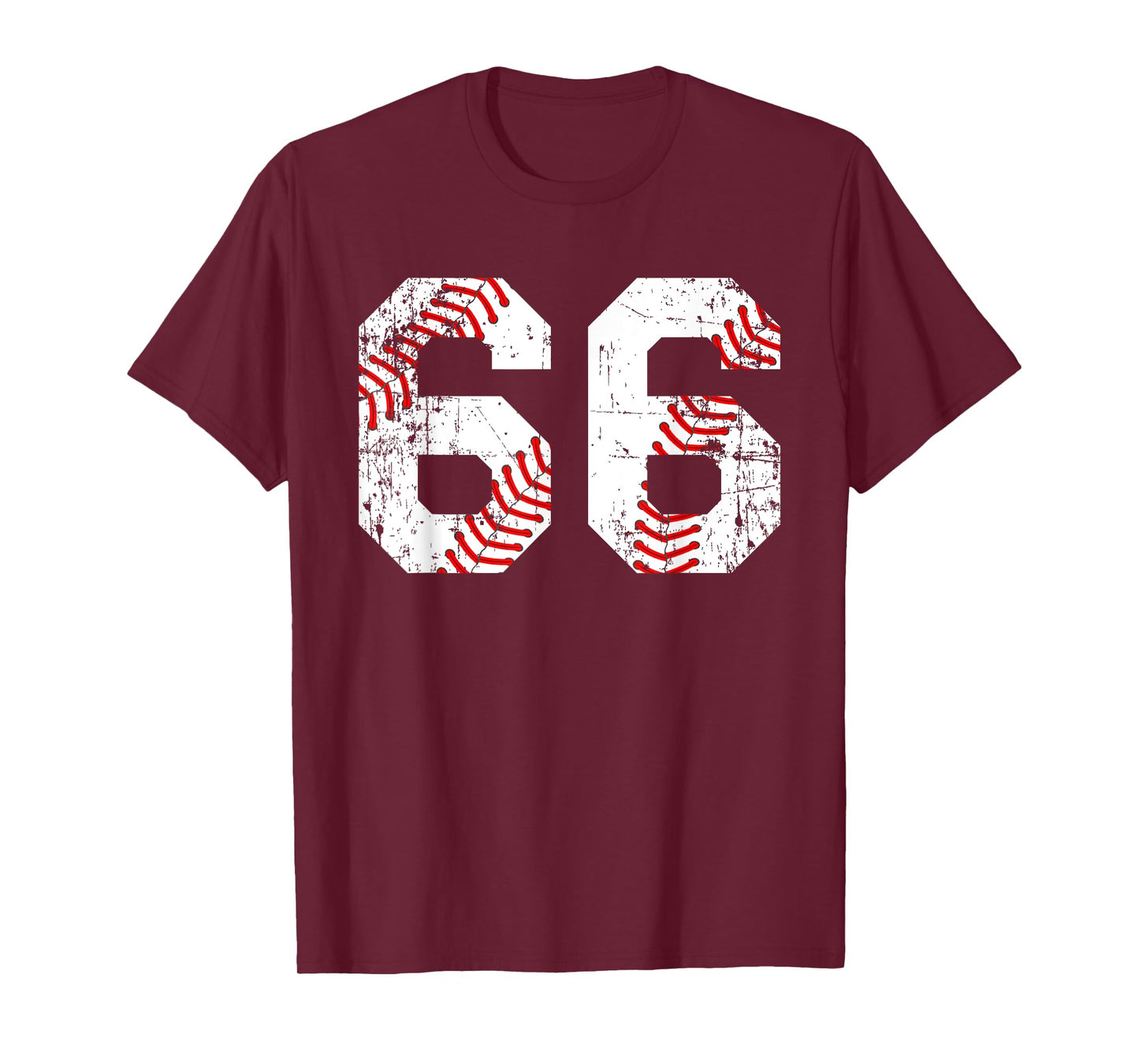 Vintage Baseball 66 Jersey Number T-Shirt
