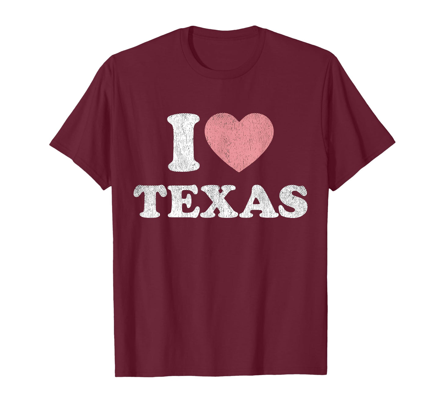 I Love Texas Women Pink Heart TX Girls Souvenir T-Shirt