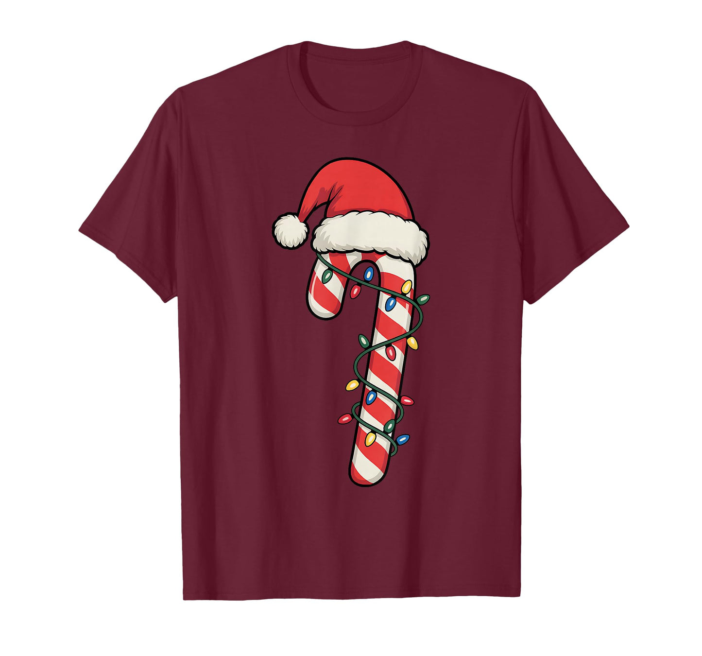 Santa Candy Cane Shirt Men Women Kids Boys Candy Cane Xmas T-Shirt