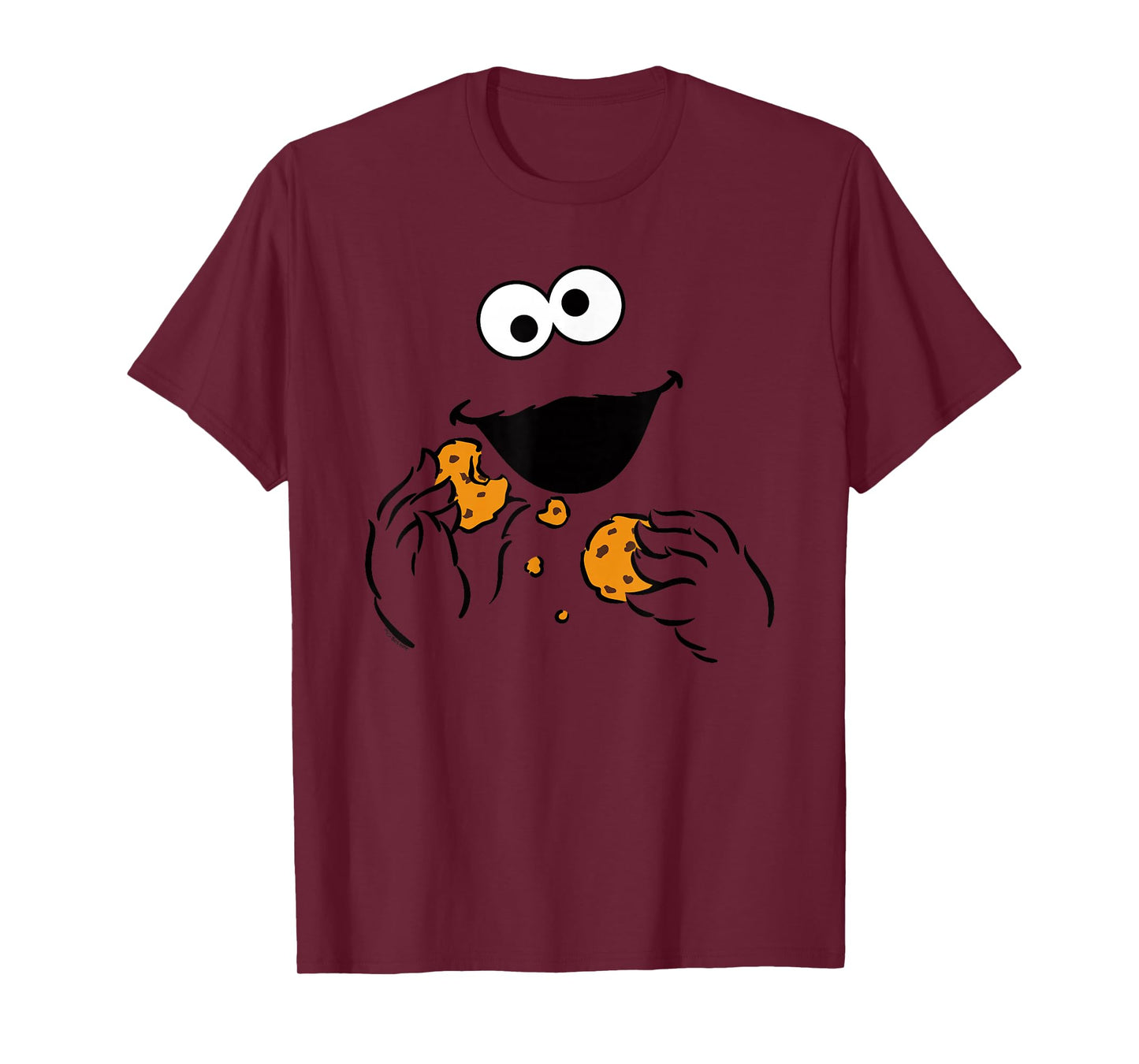 Sesame Street Cookie Monster Om Nom Face Halloween Costume T-Shirt