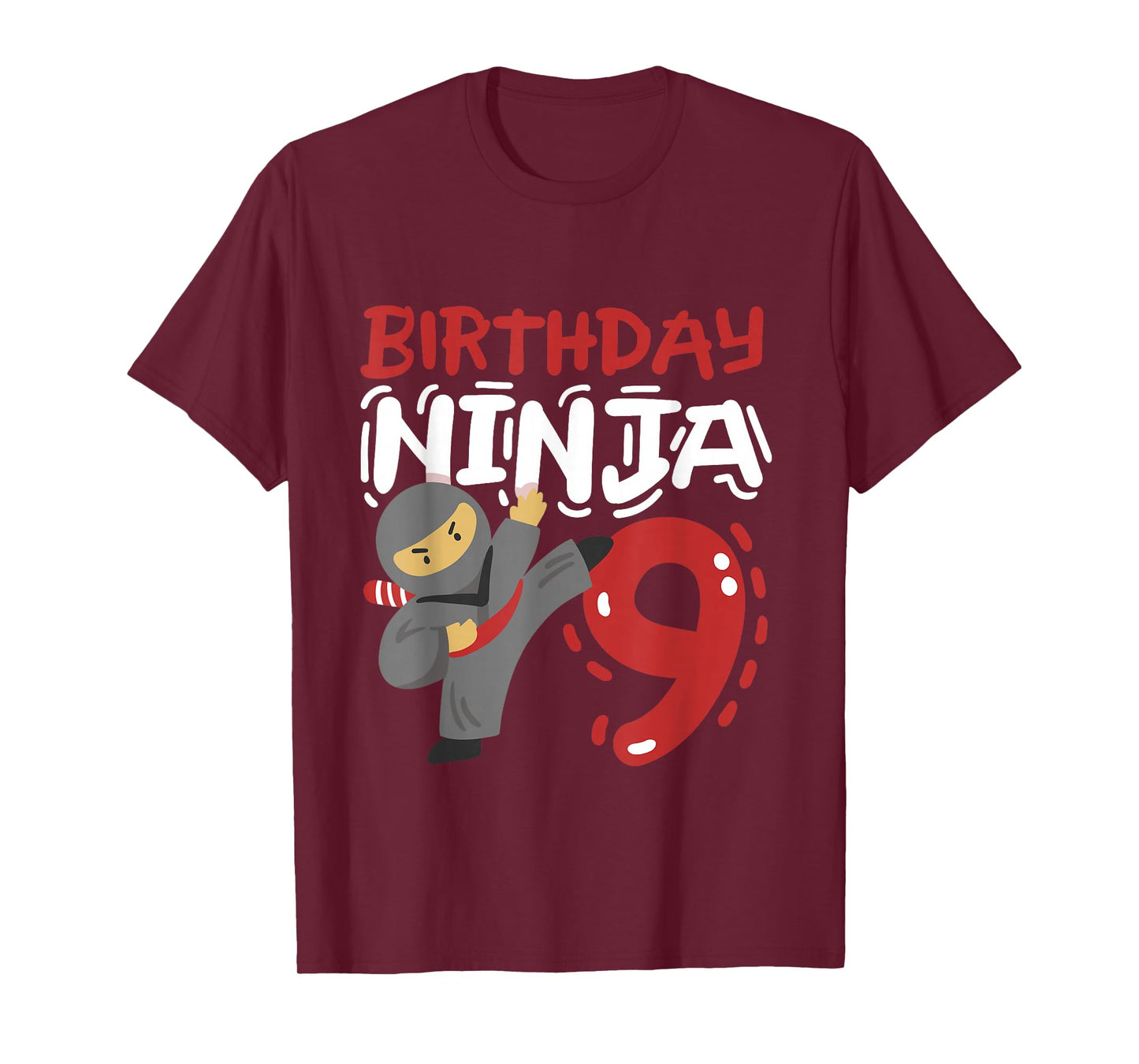 Birthday Ninja 9 Years Old Karate Kids 9th Birthday Boys T-Shirt