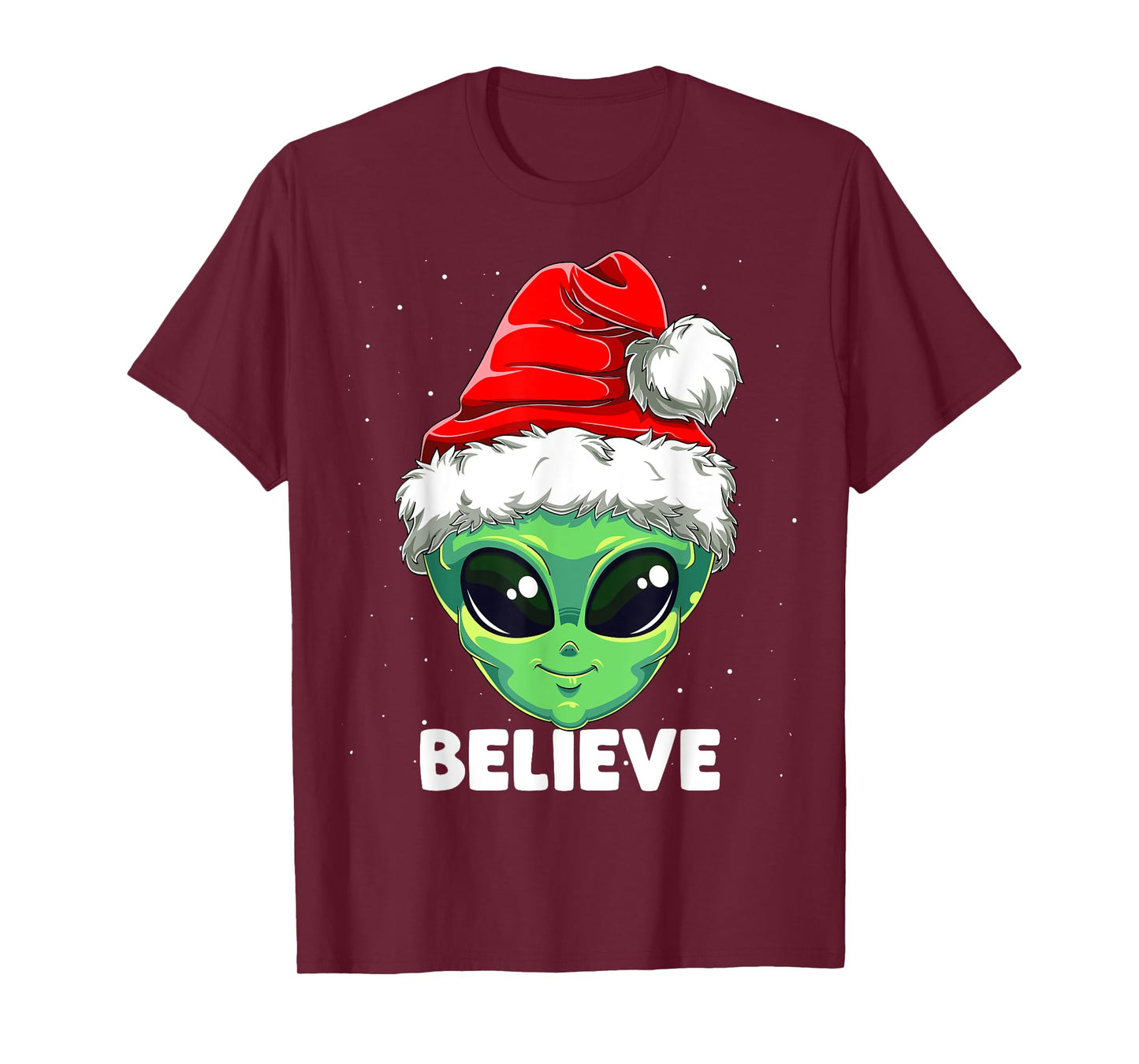 Christmas Alien Santa Costume Funny UFO Santa Hat Xmas Kids T-Shirt
