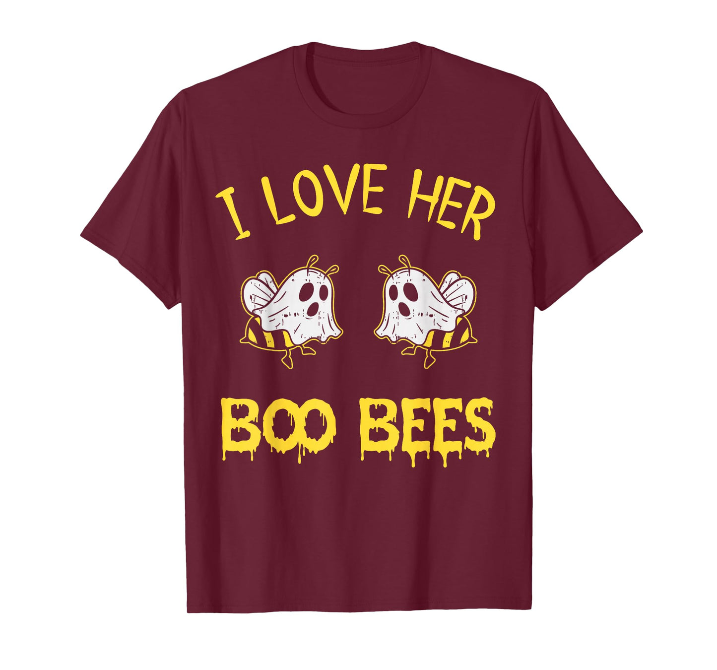 I Love Her Boo Bees Couples Halloween Adult Costume His Men T-Shirt