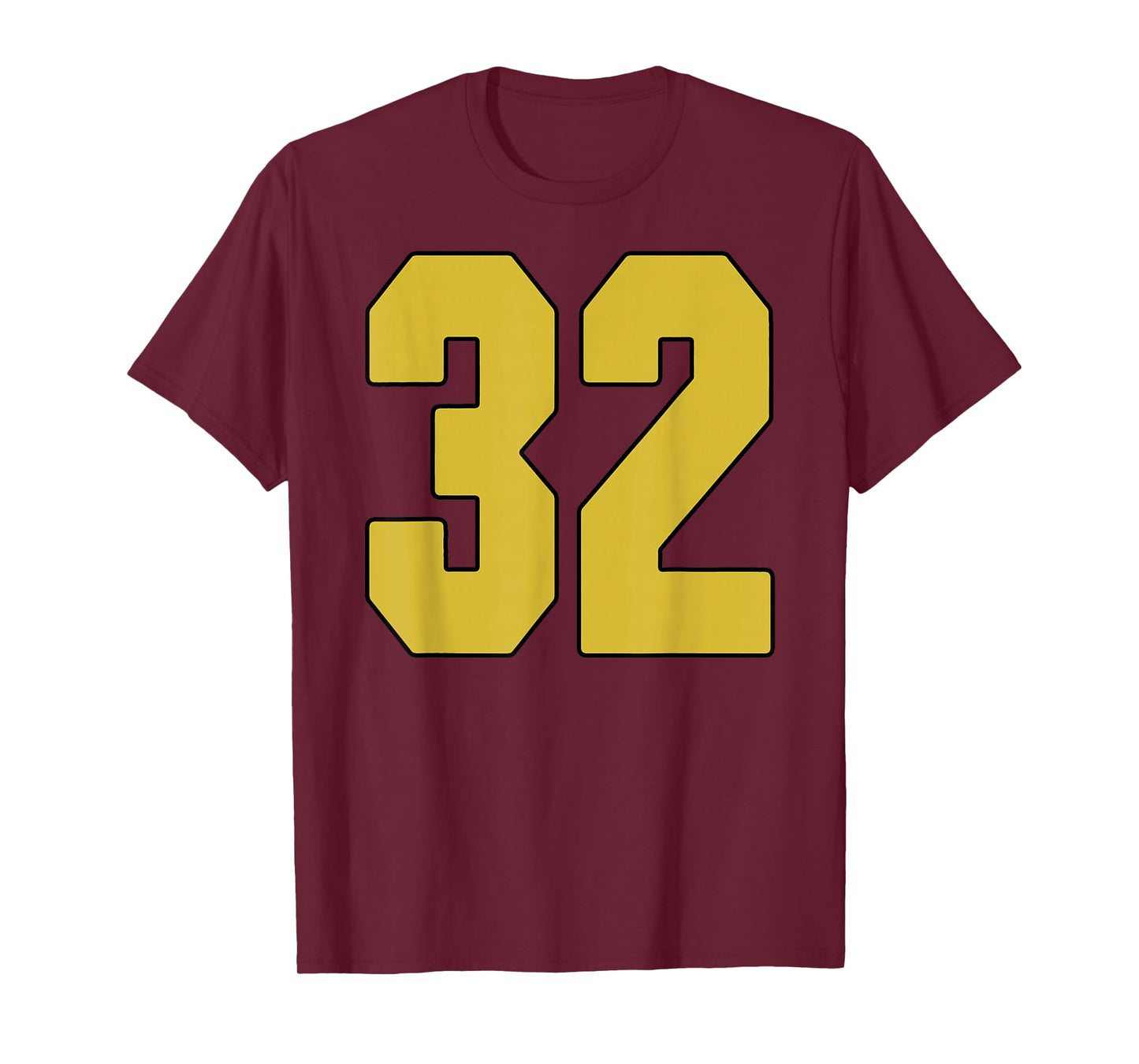 Old Gold Black Number 32 Jersey Player Uniform #32 T-Shirt