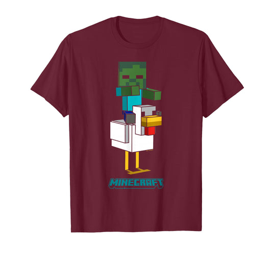 Minecraft Chicken Jockey Lurking Portrait T-Shirt