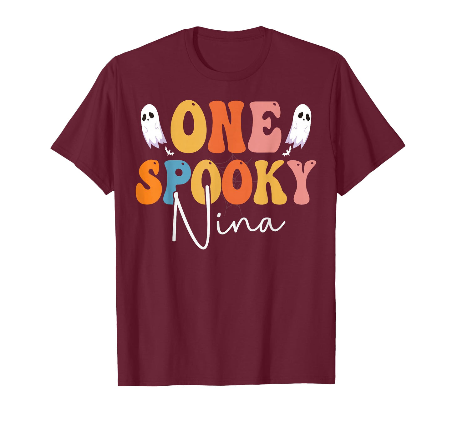 One Spooky Nina Groovy Funny Women Ghost Boo Halloween T-Shirt