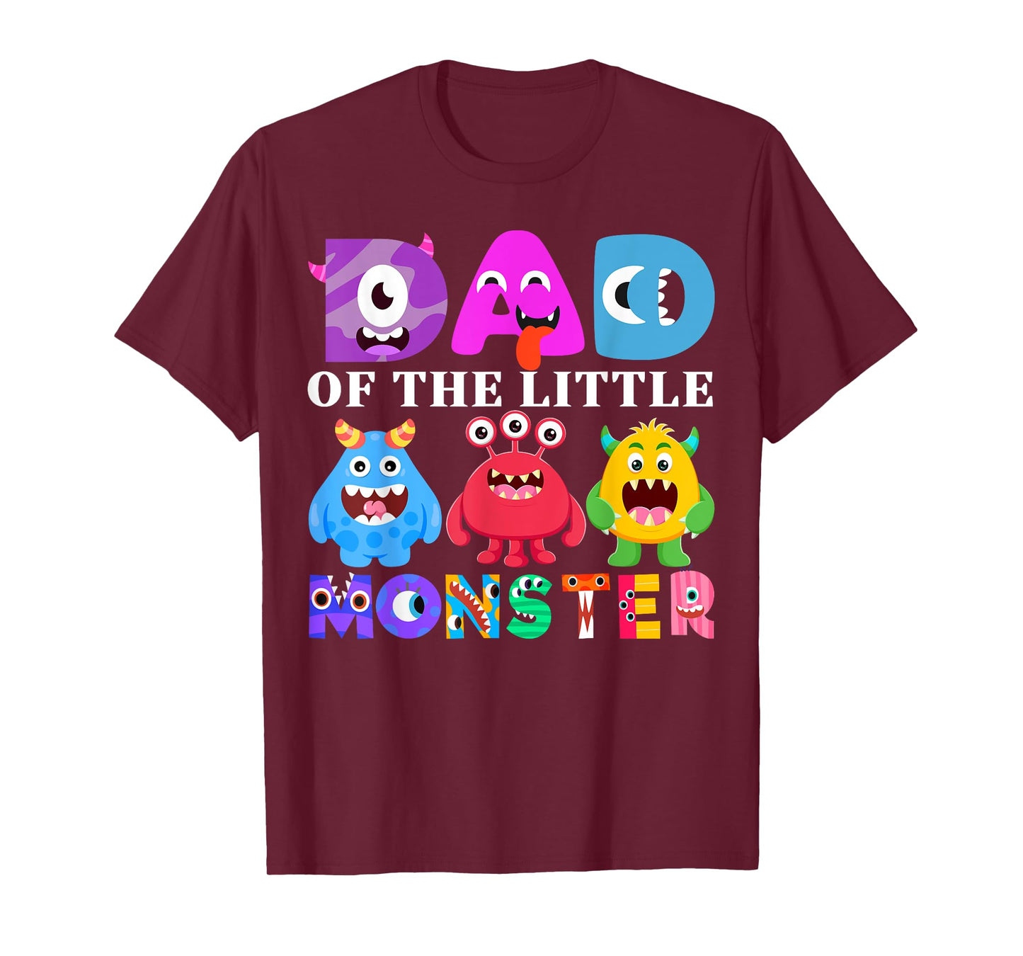Dad Little Monster Kids 1st Birthday Party Family Monster T-Shirt