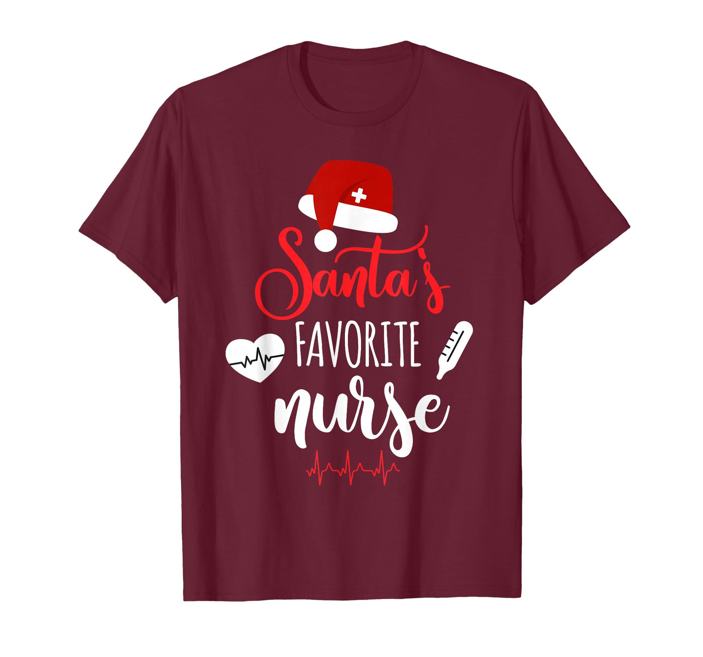 Nurse Christmas Santa's Favorite Nurse Xmas Scrub Top T-Shirt