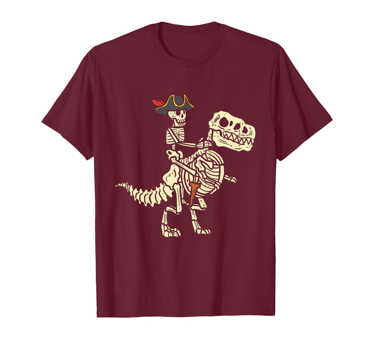 Kids Skeleton Pirate On Trex Halloween Dinosaur Toddler Boys Kids T-Shirt